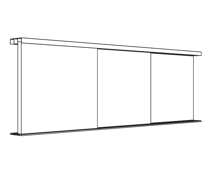 Triple Sliding: Wardrobe Roll Trio 50 For Bottom Rolling Sliding Panels. Max 50kg Each
