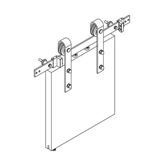 Barn Door: Open Bar Rail Timber 80 For Top Hung Straight Sliding Panels 80 kg